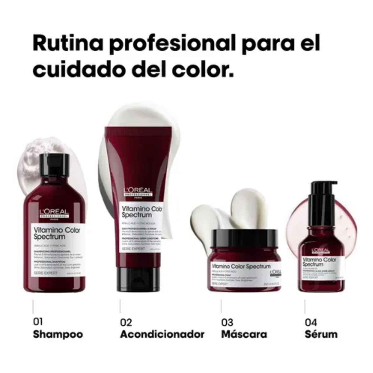 Kit Vitamino Color Spectrum Shampoo 300ML, Acondicionador 200ML, Mascarilla 250ML y Serum 50ML