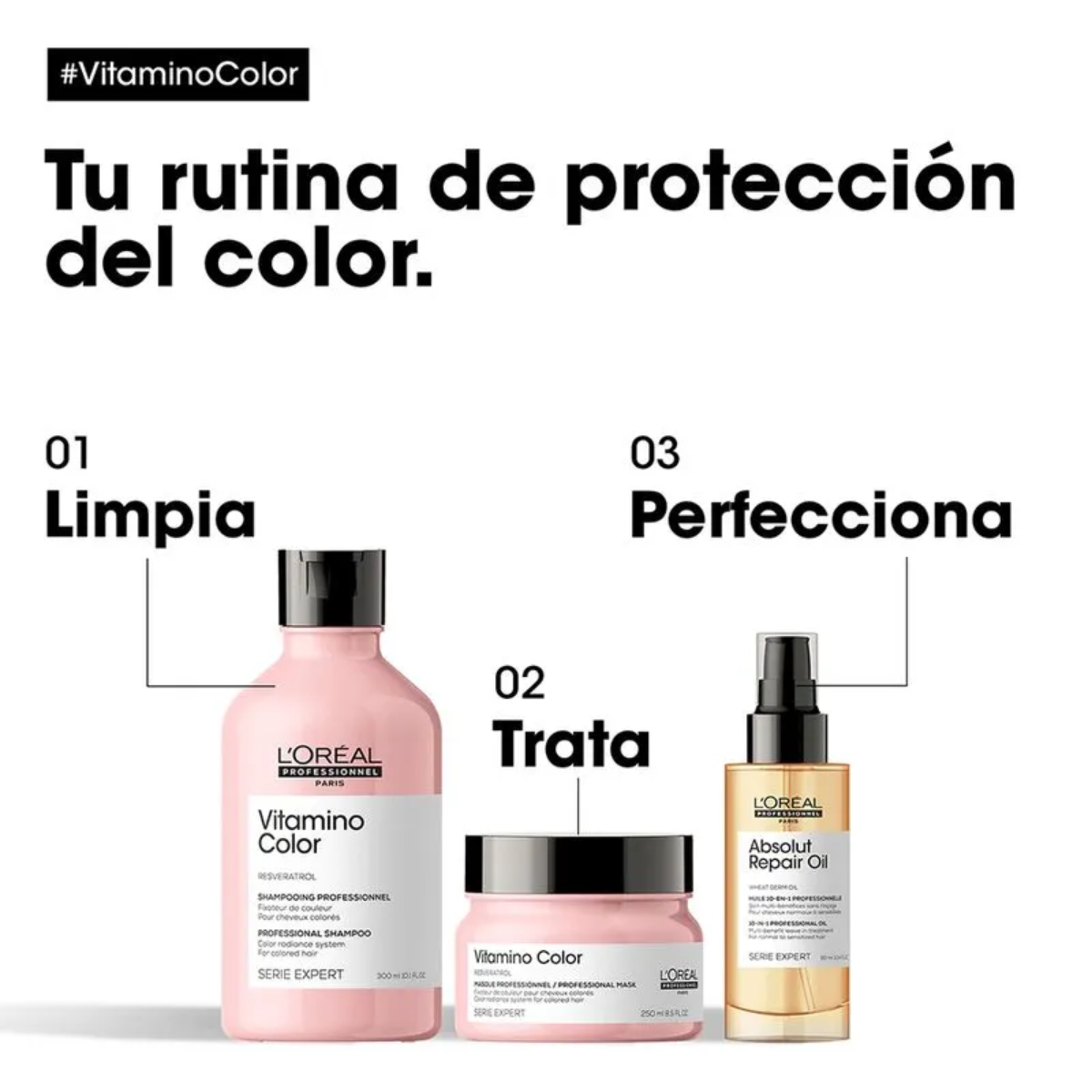 KIT VITAMINO COLOR SHAMPOO, MASCARILLA Y Sérum