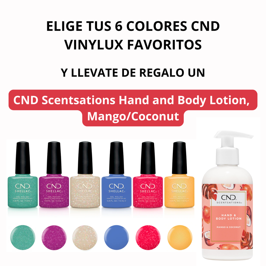 KIT CND VINYLUX – ¡Llévate 6 esmaltes y te REGALAMOS una crema Scentsations!