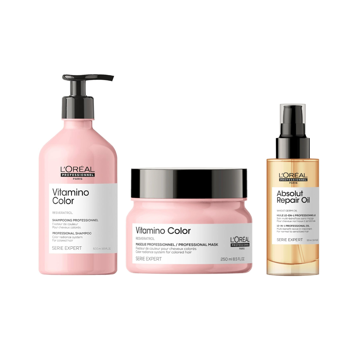 KIT VITAMINO COLOR SHAMPOO, MASCARILLA Y Sérum