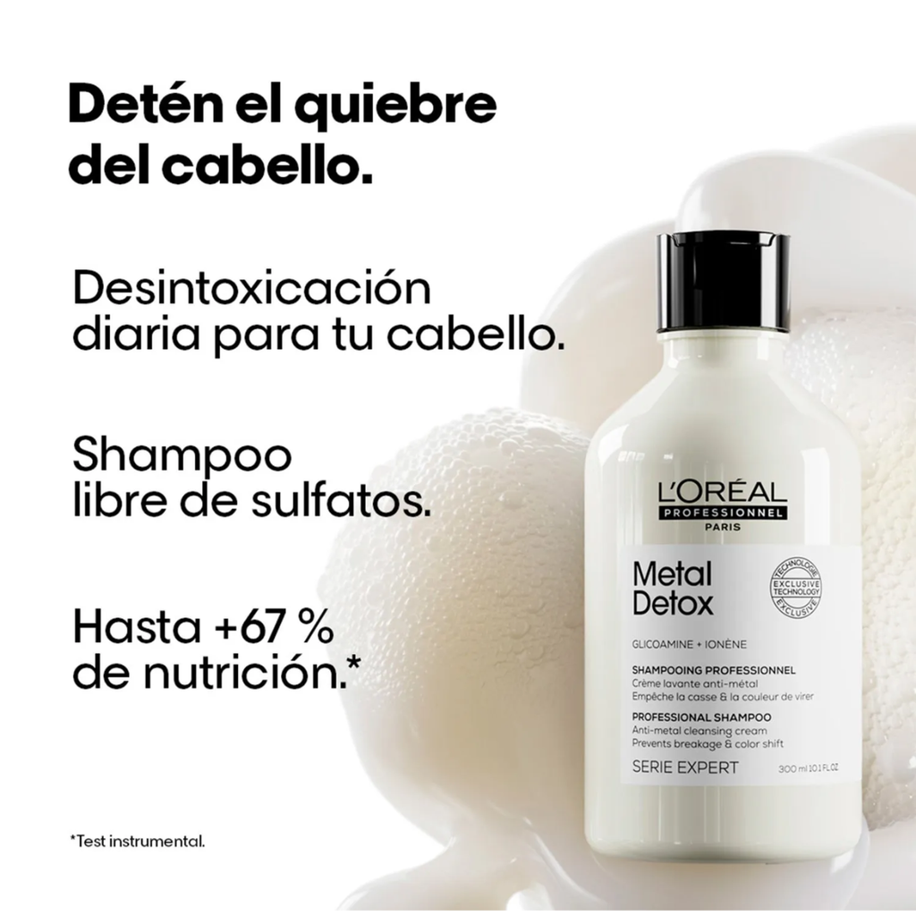 Kit Metal Detox Shampoo 300ML, Mascarilla 250ML, Mascarilla sin Enjuague 100ML, Tratamiento Pre-Shampoo 250ML y Serum 50ML