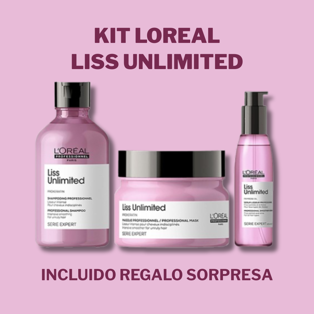 KIT L'ORÉAL LISS UNLIMITED – CABELLO LISO, SUAVE Y SIN FRIZZ