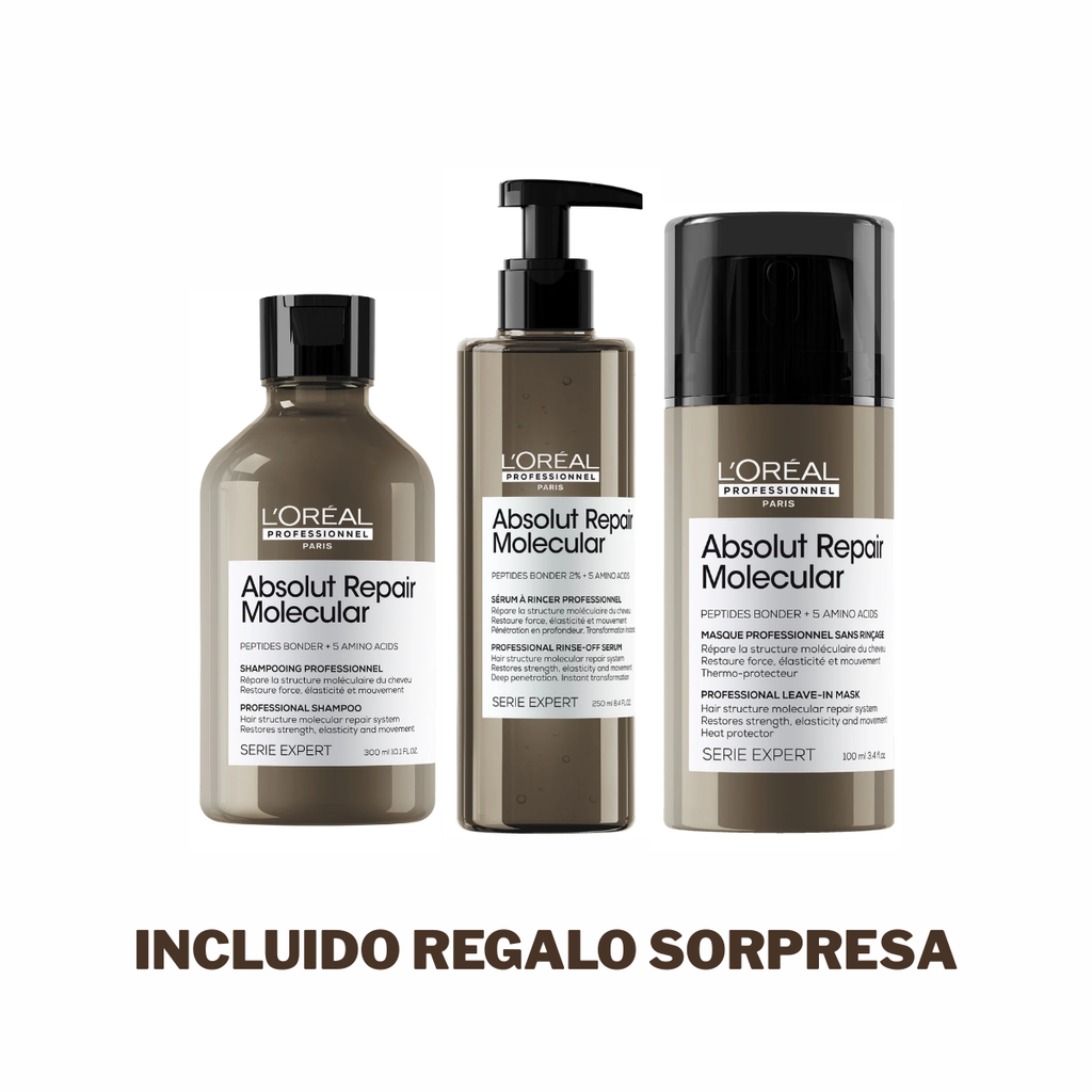 KIT L'ORÉAL ABSOLUT REPAIR MOLECULAR – REPARACIÓN PROFUNDA PARA CABELLO DAÑADO
