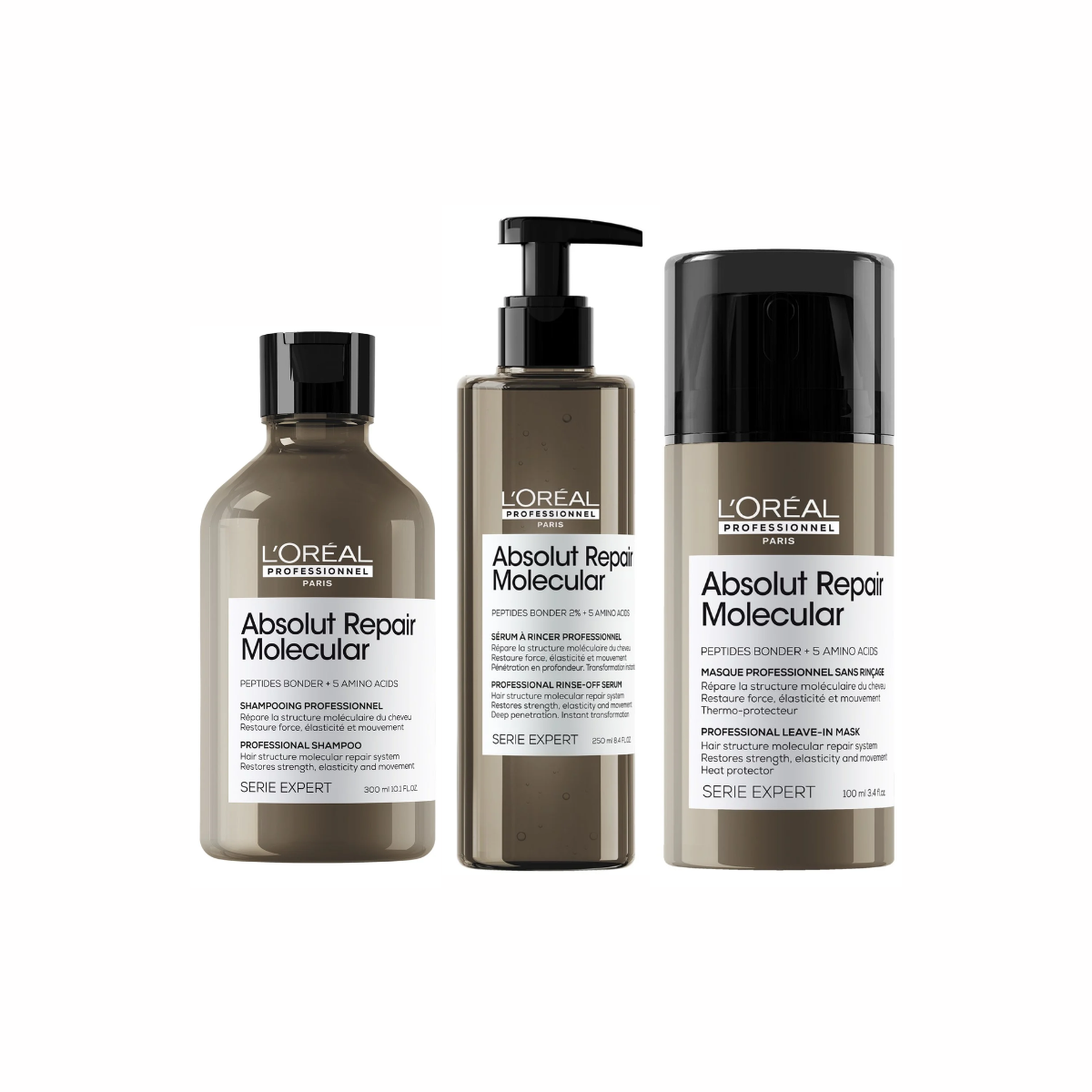 KIT L'ORÉAL ABSOLUT REPAIR MOLECULAR – REPARACIÓN PROFUNDA PARA CABELLO DAÑADO