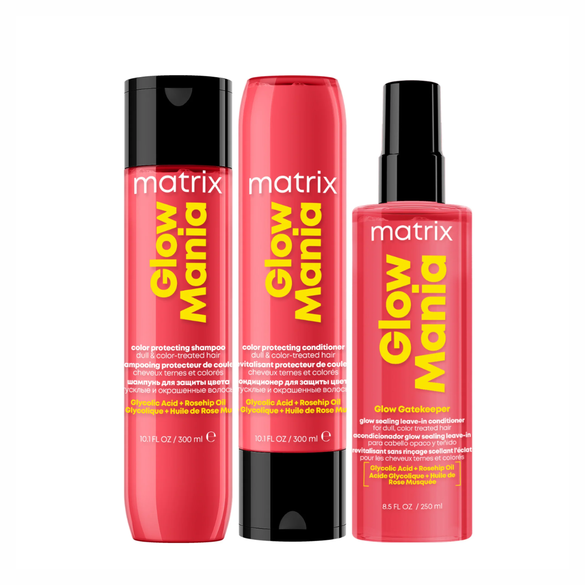 Matrix Kit Glow Mania Shampoo 300ML, Acondicionador 300ML y Leave In 250ML