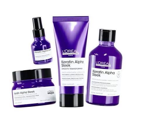 Kit Keratin Alpha Sleek Shampoo, Acondicionador, Mascarilla y Serum