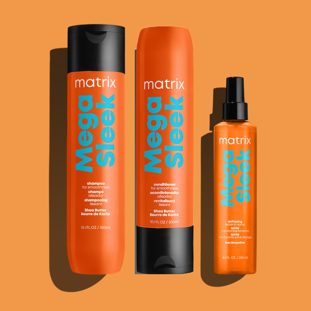 Matrix Kit Mega Sleek Shampoo 300ML, Acondicionador 300ML y Spray 250ML